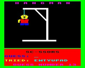 Electron Hangman (198x)(Comsoft) screen shot game playing